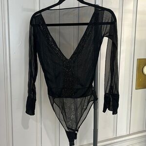 Gianfranco Ferre sheer beaded bodysuit